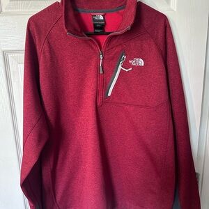 The North Face Red Fleece Jacket with Gray Accents